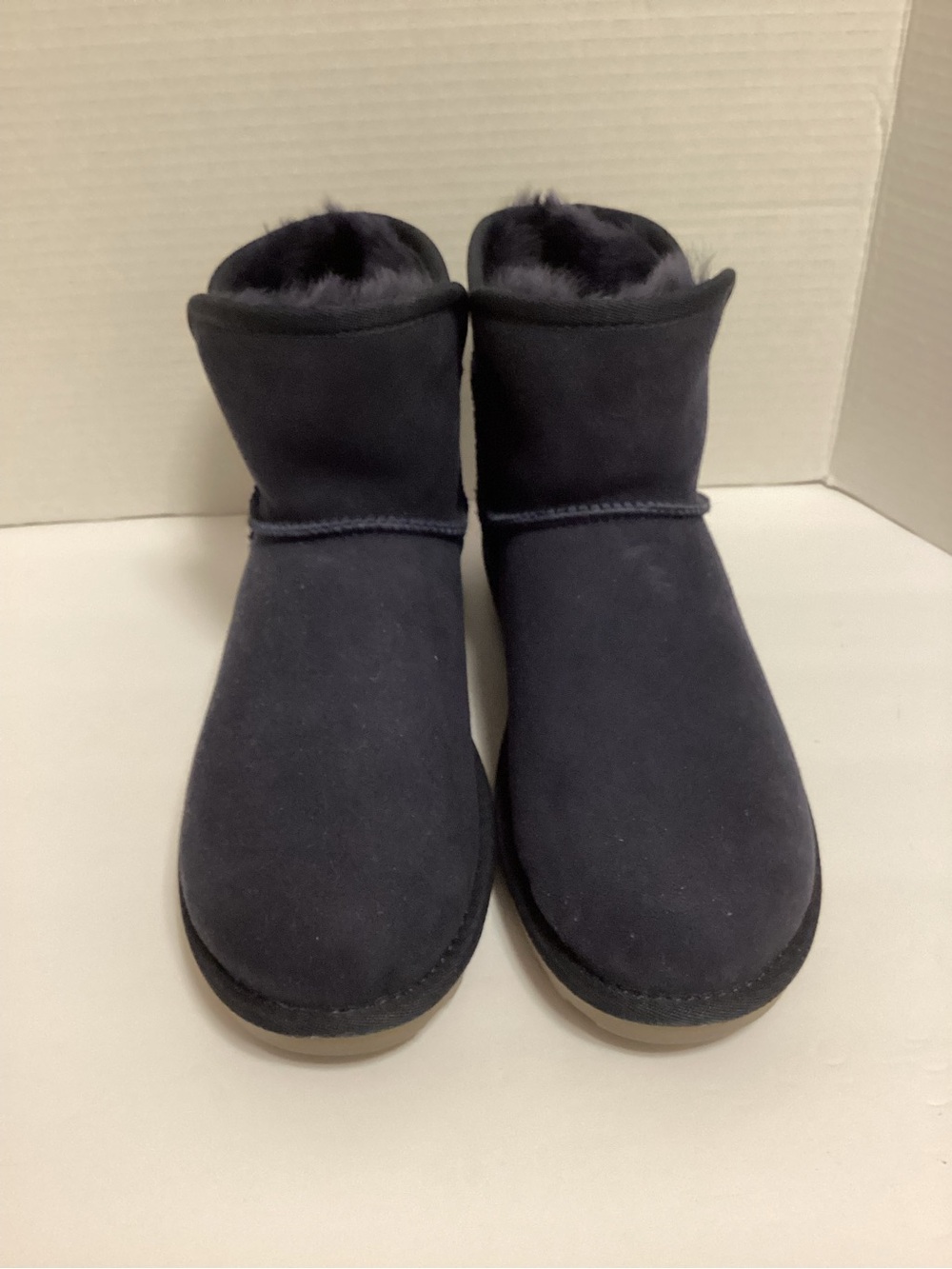 Women's Plush-Lined Suede Short Winter Boots - Midnight Blue, size 8